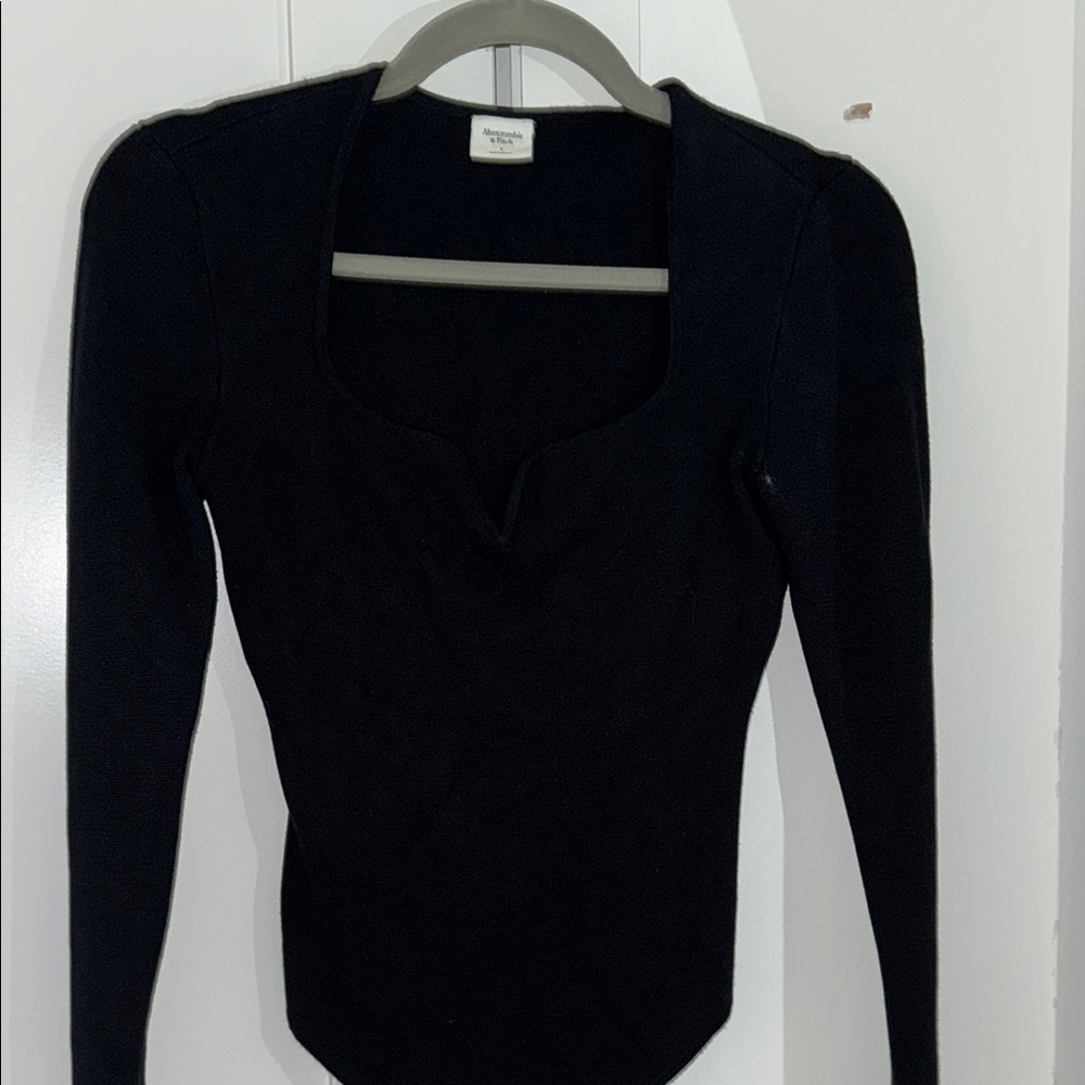 Abercrombie & Fitch Black Fitted Bodysuit